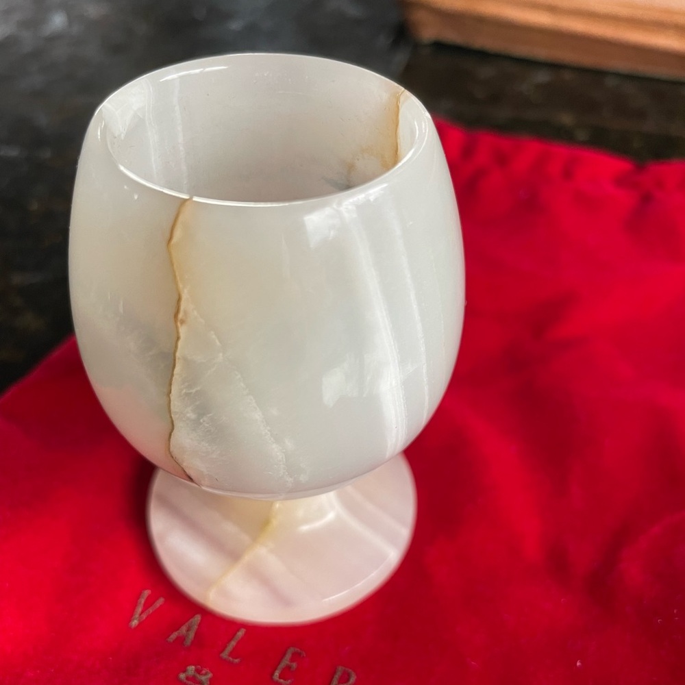 Hand-Carved Alabaster Communion Cup – Holy Land Souvenir